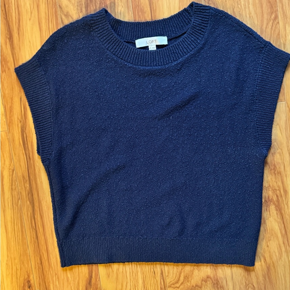 NWOT Ann Taylor LOFT Forever Navy Sweater Tee Knit Top Size XS